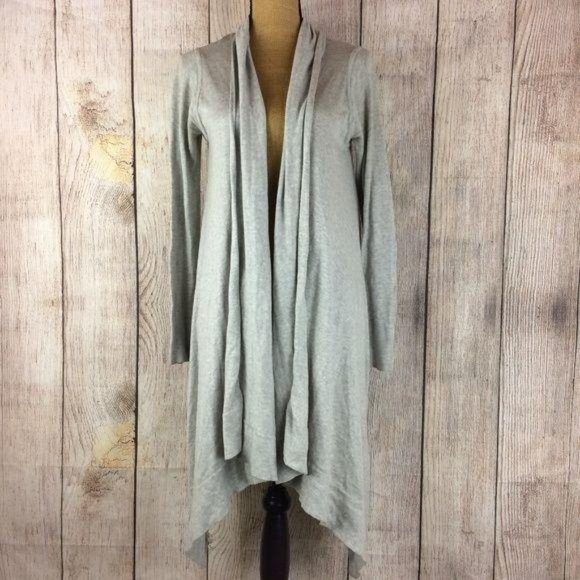 Tommy Bahama Women's Small Gray Waterfall Front Knit Cardigan Sweater Cotton - Picture 1 of 8